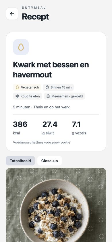 Kwark met bessen, ingrediënten en voedingswaarden